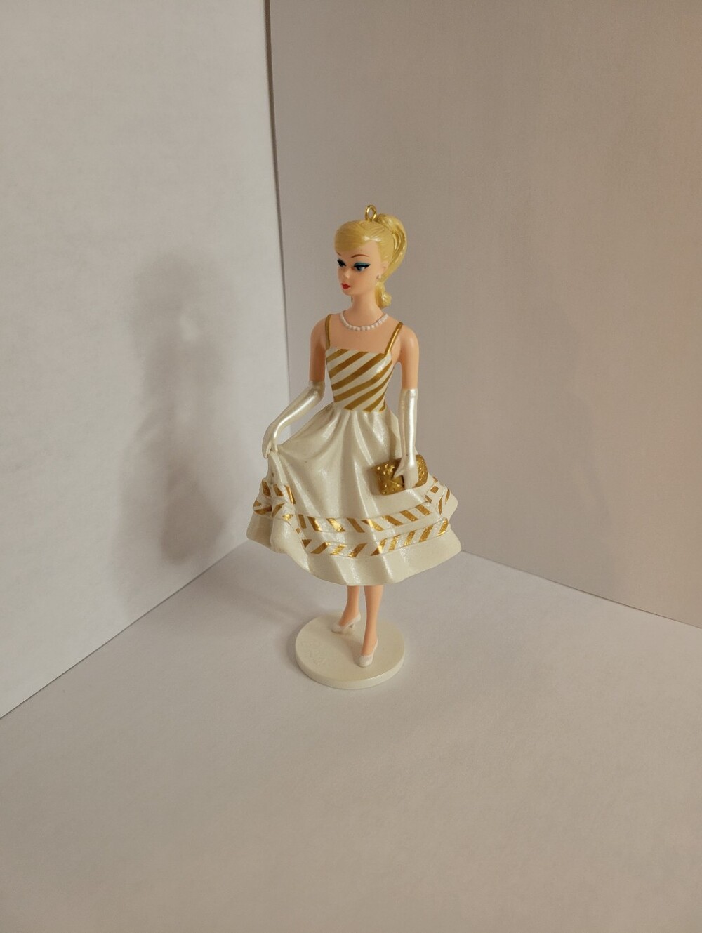 Barbie Country Club Dance White & Gold Holiday Ornament